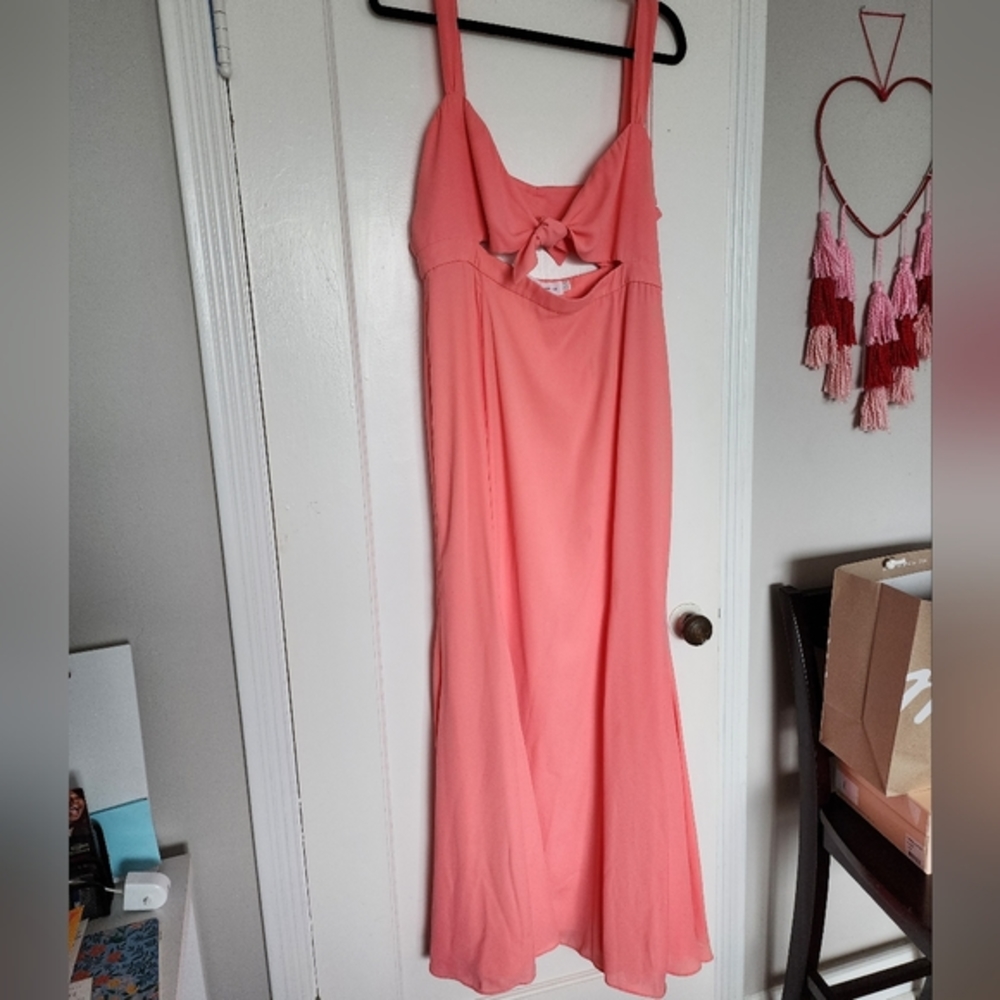 Fame & Partners, the Dina Dress, Coral, Size 16 Dress
